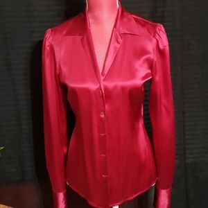 Sexy Red Button Up Dress Shirt by Moda Internation